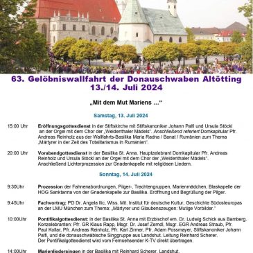 2024 63. Gelöbniswallfahrt der Donauschwaben Altötting – Eröffnungsgottesdienst mit den Chormädels